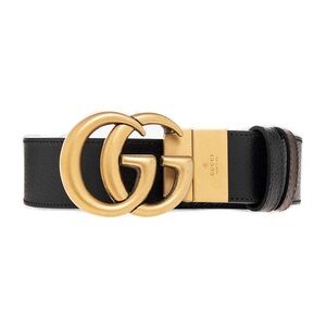 Reversible Black-Brown Gucci Belt With Gold Double-G Buckle